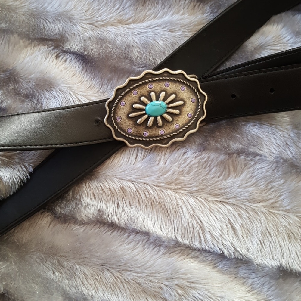 Belt with big belt buckle